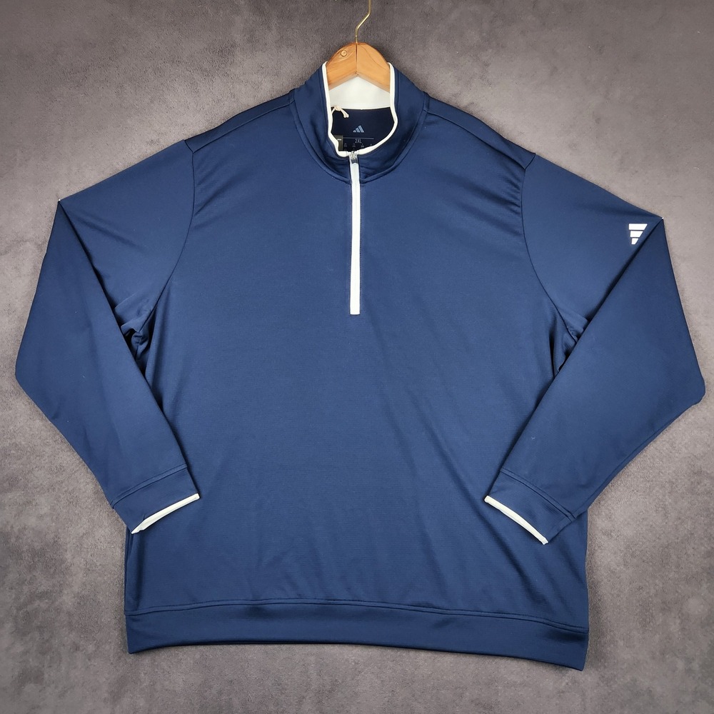 Adidas Core Lightweight 1/4 Zip Pullover Mens 2XL Navy Blue IU4506 Mock Neck